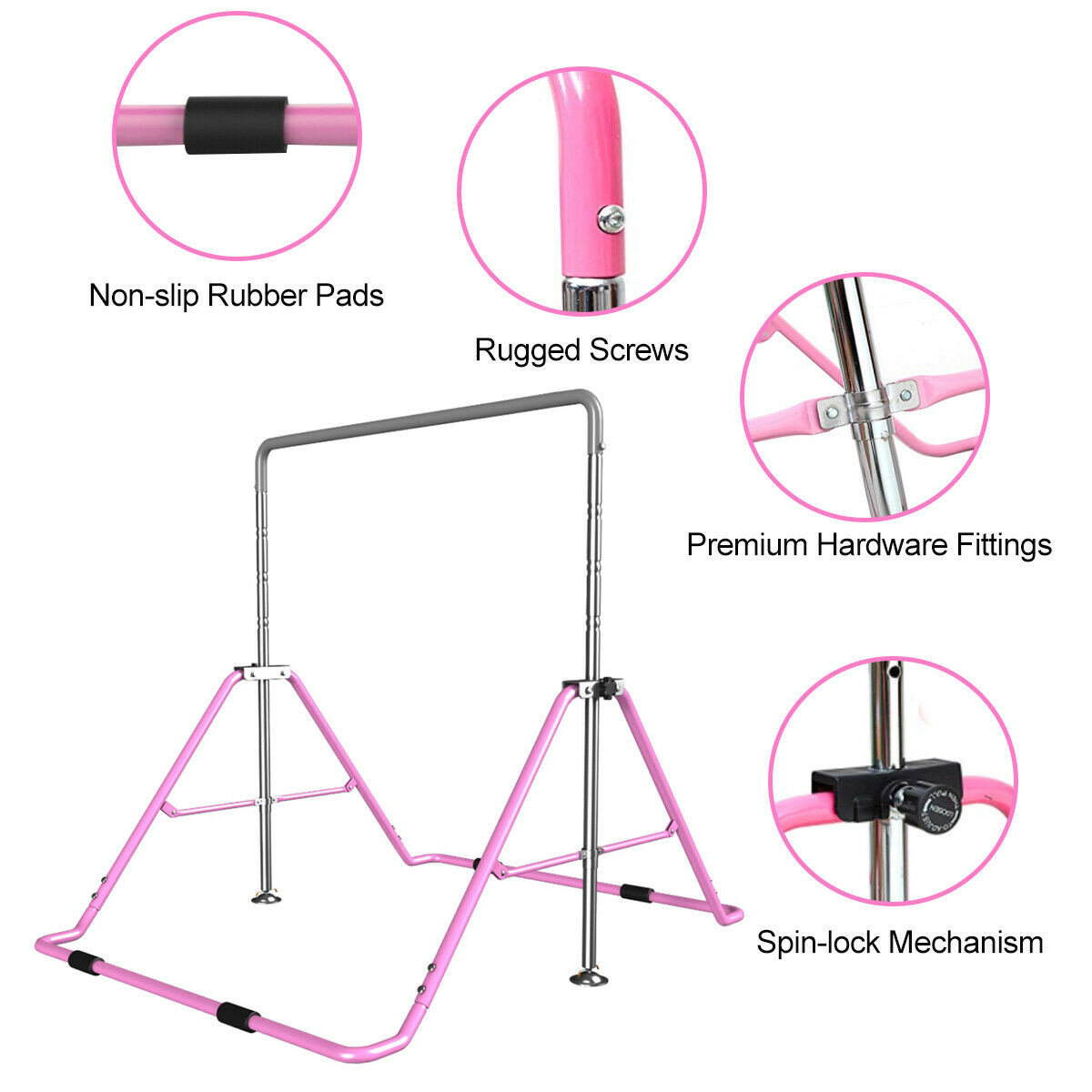 Gymnastic Bar Home - Verstellbare 130cm Turnstange für Kinder Heim-Fitness-Trainingsgerät